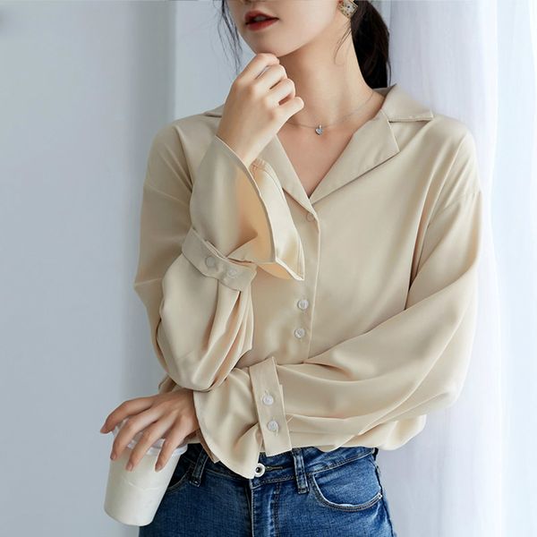 elegant lapel chiffon shirts women casual flare sleeve single-breasted office ladies blouses 2020 female shirts, White
elegant lapel chiffon shirts women casual flare sleeve single-breasted office ladies blouses 2020 female shirts, White