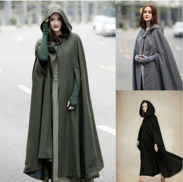 womens cape hooded cloak solid color cardigan long coats cutton blend outerwear ladies cloting loose cloaks, Black
womens cape hooded cloak solid color cardigan long coats cutton blend outerwear ladies cloting loose cloaks, Black