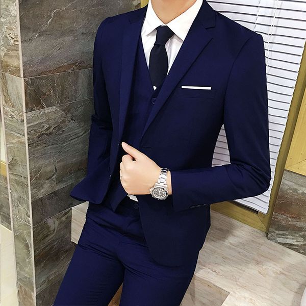 2020 dark blue mens suits peaked lapel three piece suit custom made wedding tuxedos slim fit male suits (jacket + pants + vest, White;black
2020 dark blue mens suits peaked lapel three piece suit custom made wedding tuxedos slim fit male suits (jacket + pants + vest, White;black