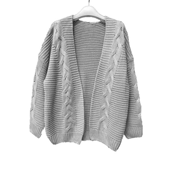europe and america leisure solid color cardigan sweater 2019 autumn and winter new sweater, White;black
europe and america leisure solid color cardigan sweater 2019 autumn and winter new sweater, White;black