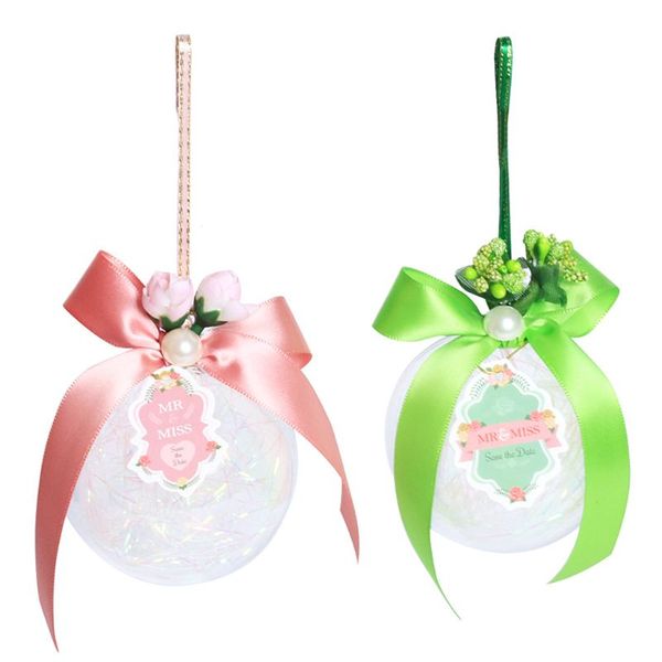 10pcs creative and transparent crystal ball candy box with ribbon candy package