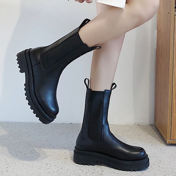rimocy 2020 new fashion black women boots waterproof leather platform mid calf boots woman slip on low heel shoes ladies
rimocy 2020 new fashion black women boots waterproof leather platform mid calf boots woman slip on low heel shoes ladies