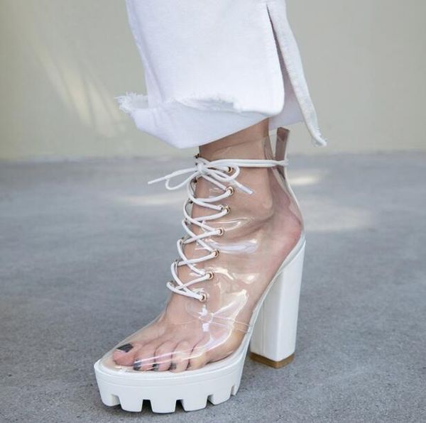 candy color white nude orange girls pvc transparent pointed toe square heels platform club short boots lace up ankle boots lady, Black
candy color white nude orange girls pvc transparent pointed toe square heels platform club short boots lace up ankle boots lady, Black