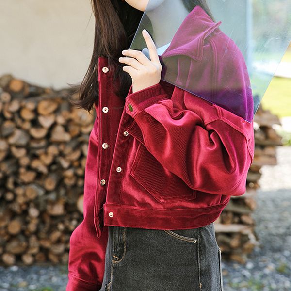 2019 spring gold velvet jackets coats women loose pocket short coat casual corduroy female outerwear fashion streetwear jacket, Black;brown
2019 spring gold velvet jackets coats women loose pocket short coat casual corduroy female outerwear fashion streetwear jacket, Black;brown