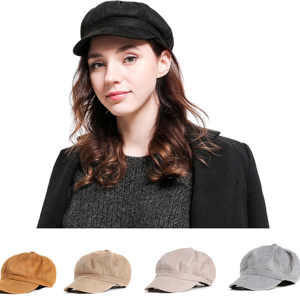 women girls suede beret cap retro solid color octagonal cap winter autumn painter peaked hat, Blue;gray
women girls suede beret cap retro solid color octagonal cap winter autumn painter peaked hat, Blue;gray