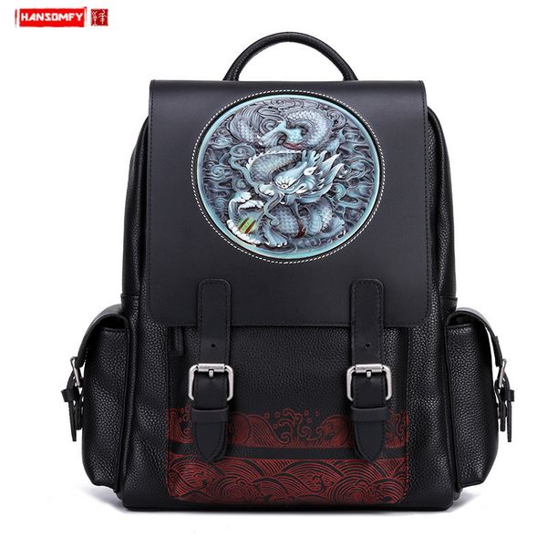 2020 new men backpack men's handmade leather carved dragon tiger head travel backpacks cowhide leather college large school bags
2020 new men backpack men's handmade leather carved dragon tiger head travel backpacks cowhide leather college large school bags