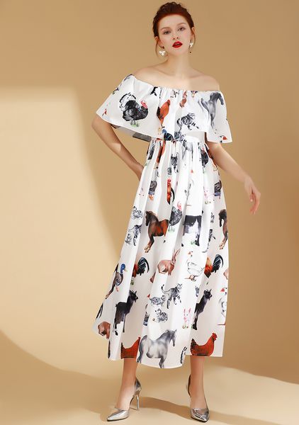 2020 runway a line fashion runway dress summer women's off shoulder cloak sleeves animal print vacation party elegant dresse, Black;gray
2020 runway a line fashion runway dress summer women's off shoulder cloak sleeves animal print vacation party elegant dresse, Black;gray