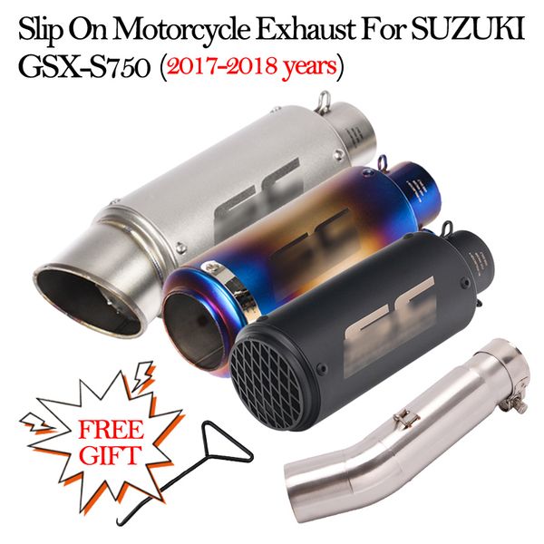 slip on motorcycle exhaust pipe escape moto modified 51mm muffler middle link pipe for gsx s750 gsx-s750 2017 2018 years
slip on motorcycle exhaust pipe escape moto modified 51mm muffler middle link pipe for gsx s750 gsx-s750 2017 2018 years