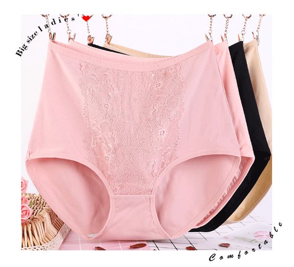 3pcs big size xl-6xl 100kg wear high waist women cotton lace panties breathable briefs underwear lingerie panties 3267, Black;pink
3pcs big size xl-6xl 100kg wear high waist women cotton lace panties breathable briefs underwear lingerie panties 3267, Black;pink