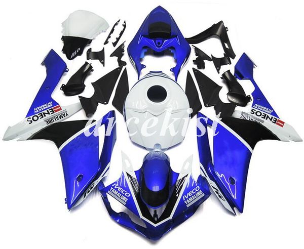 injection mold new abs motorcycle full fairings kit fit for yamaha yzf-r1 2007 2008 07 08 add tank cover bodywork set blue white custom
injection mold new abs motorcycle full fairings kit fit for yamaha yzf-r1 2007 2008 07 08 add tank cover bodywork set blue white custom