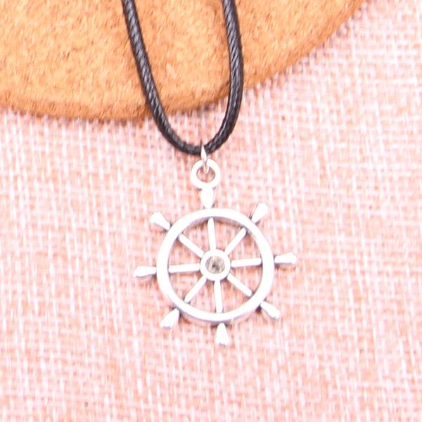 20pcs antique silver color ship's wheel helm rudder pendant 28*24mm leather chain necklace black leather cord necklace
20pcs antique silver color ship's wheel helm rudder pendant 28*24mm leather chain necklace black leather cord necklace