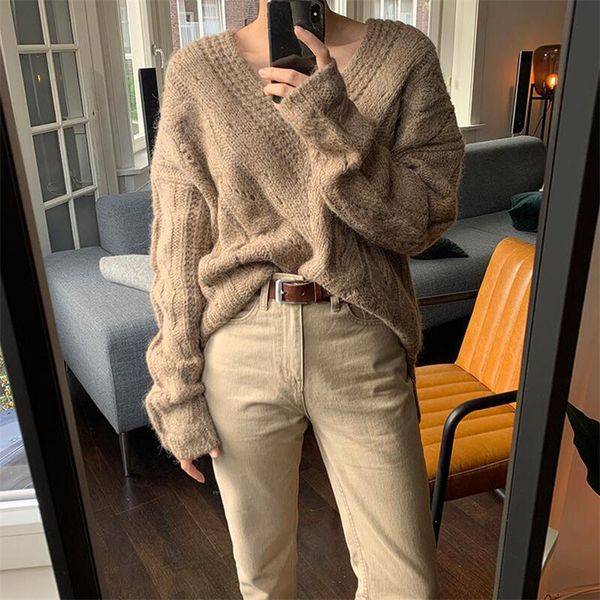 cbafu warm soft autumn winter women sweater v neck knitting korea style minimalist vintage sweater pullovers basic p650, White;black
cbafu warm soft autumn winter women sweater v neck knitting korea style minimalist vintage sweater pullovers basic p650, White;black