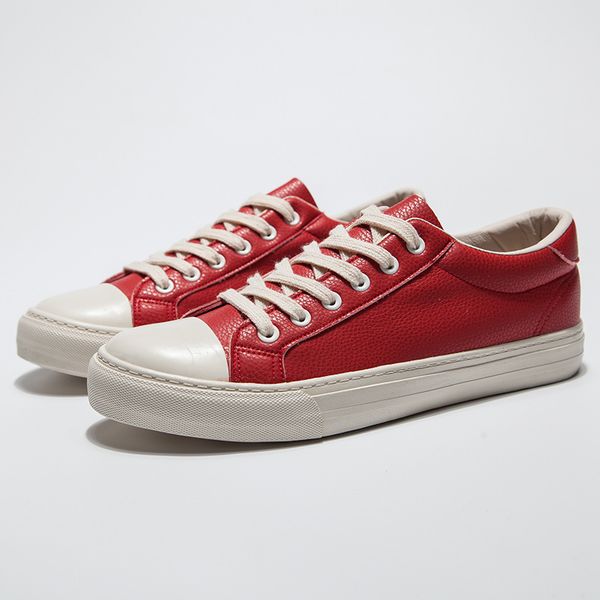 new men casual shoes lace-up flat sneakers solid red black white soft leather round toe skate shoes wear resistant anti-skid
new men casual shoes lace-up flat sneakers solid red black white soft leather round toe skate shoes wear resistant anti-skid