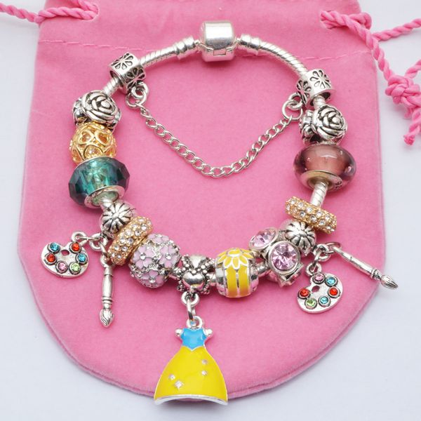 european style authentic blue barbie skirt charm bracelet for women crystal beads fit diy beads pulseira jewelry gift, Golden;silver
european style authentic blue barbie skirt charm bracelet for women crystal beads fit diy beads pulseira jewelry gift, Golden;silver