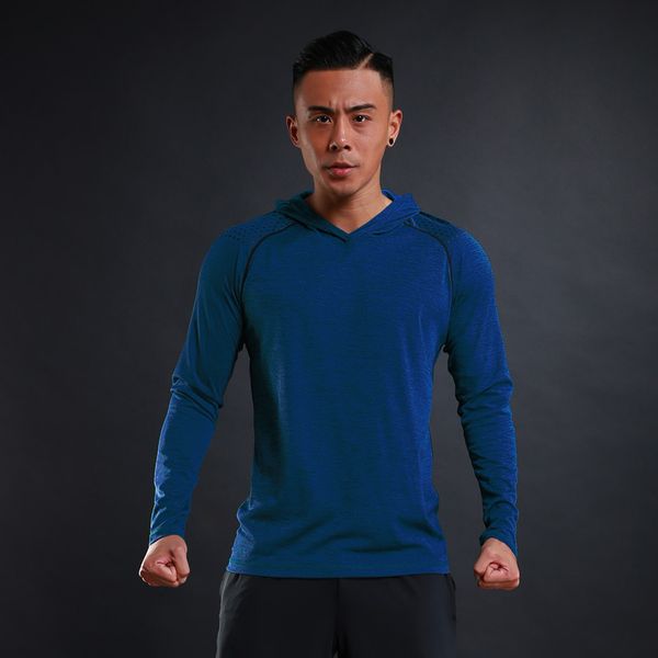 new men's fitness clothes long-sleeved hooded sports training thin breathable quick-drying clothes cycling, Black
new men's fitness clothes long-sleeved hooded sports training thin breathable quick-drying clothes cycling, Black