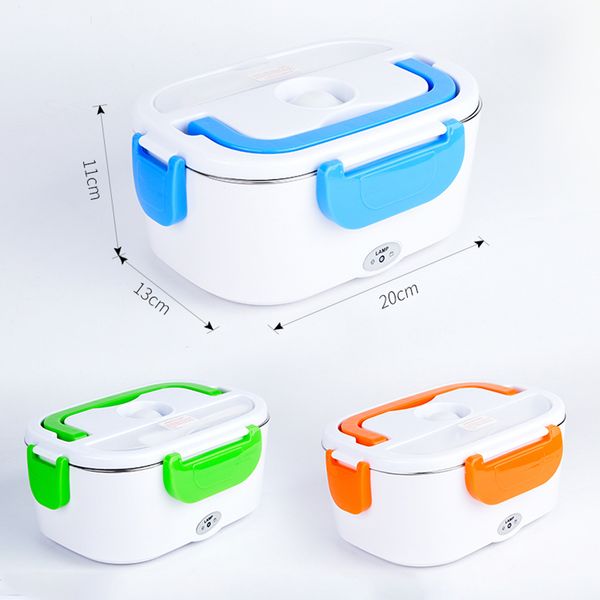 12v/ 110v 220v dual use home car heating stainless steel lunch box thermos food warmer container portable electric rice cooker