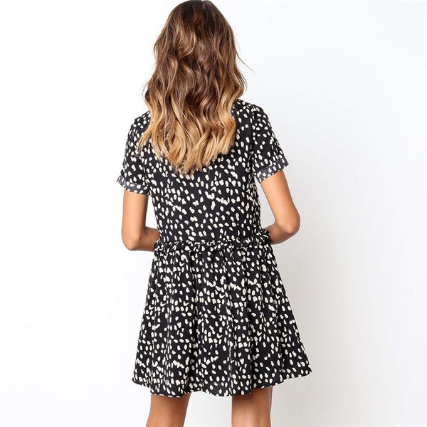 2020 печати рубашка партии короткое платье повседневное o-образным вырезом с коротким рукавом летние мини-платья мода плюс размер свободные, Black;gray 
2020 печати рубашка партии короткое платье повседневное o-образным вырезом с коротким рукавом летние мини-платья мода плюс размер свободные, Black;gray