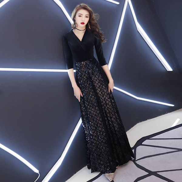 skyyue black patchwork evening dresses r265 v-neck long women party gowns sparkling sequin formal dress a-line long vestidos, White;black
skyyue black patchwork evening dresses r265 v-neck long women party gowns sparkling sequin formal dress a-line long vestidos, White;black