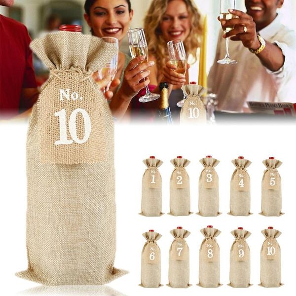 10pcs/set 2020 rustic burlap wine bags drawstring wine bottle covers reusable bottle wrap gift package wedding party supplies
10pcs/set 2020 rustic burlap wine bags drawstring wine bottle covers reusable bottle wrap gift package wedding party supplies