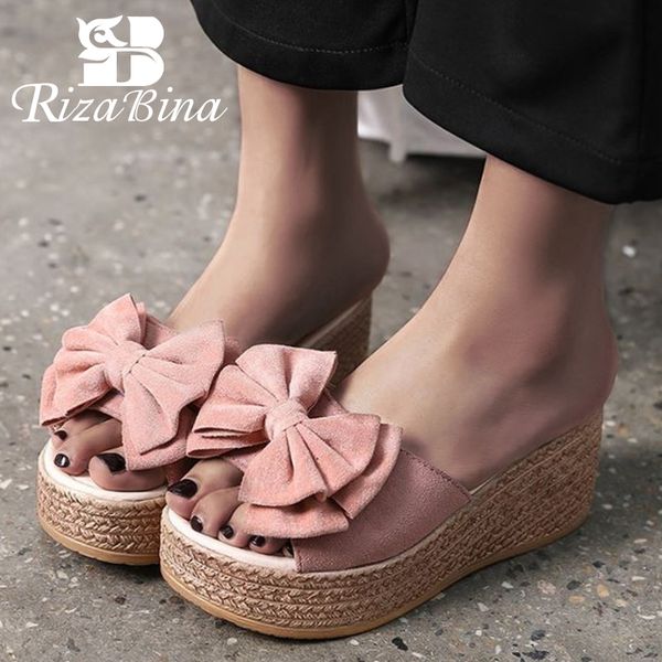 rizabina women wedges sandals bowknot fashion platform summer shoes woman high heel casual shoes lady home footwear size 35-40, Black
rizabina women wedges sandals bowknot fashion platform summer shoes woman high heel casual shoes lady home footwear size 35-40, Black