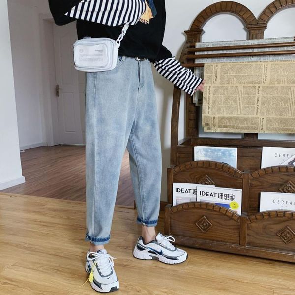 spring autumn 2020 retro trend men's pants korean casual wild hong kong style jeans loose ankle length small feet casual pants, Blue
spring autumn 2020 retro trend men's pants korean casual wild hong kong style jeans loose ankle length small feet casual pants, Blue
