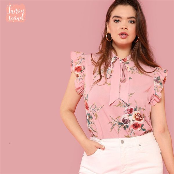 floral women blouses print pink ruffle sleeve tie neck plus size elegant lady fashion office summer sleeveless top, White
floral women blouses print pink ruffle sleeve tie neck plus size elegant lady fashion office summer sleeveless top, White