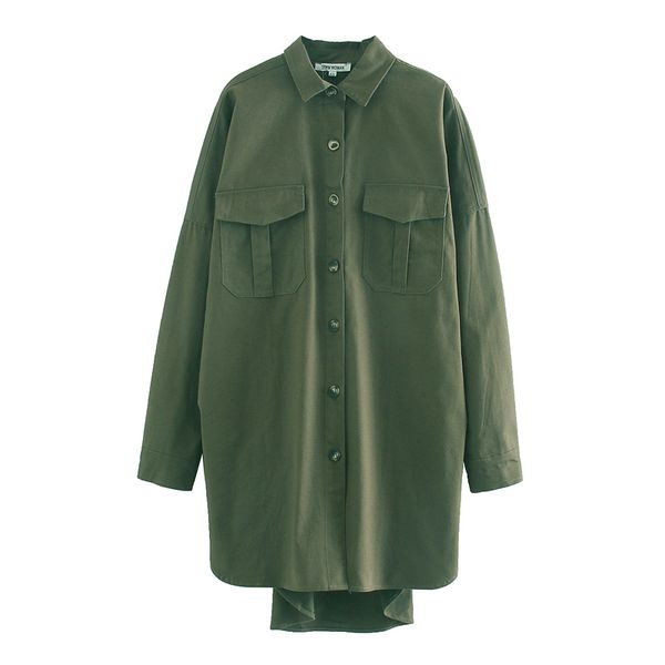 agong spring new minimalist blouses women fashion solid pockets shirts women elegant long sleeve female ladies cy, White 
agong spring new minimalist blouses women fashion solid pockets shirts women elegant long sleeve female ladies cy, White