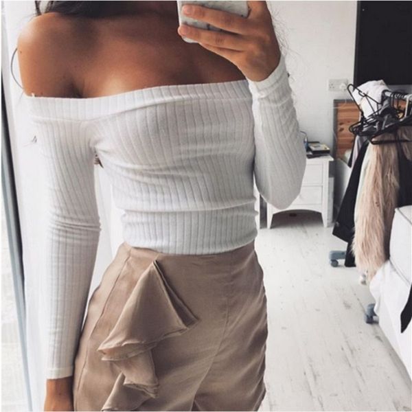 slash neck women sweater solid pullover autumn spring solid casual knitted sweater female, White;black
slash neck women sweater solid pullover autumn spring solid casual knitted sweater female, White;black