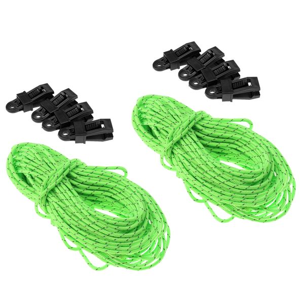 2 pieces fluorescent reflective guyline tent rope camping cord paracord with tarp awning clips
2 pieces fluorescent reflective guyline tent rope camping cord paracord with tarp awning clips