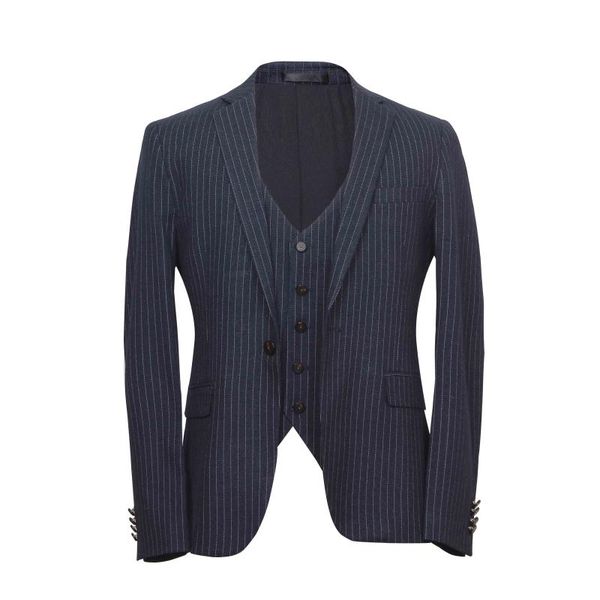 blue men's striped suit casual jacket classic jacket striped party party wedding (coat + pants + vest, White;black
blue men's striped suit casual jacket classic jacket striped party party wedding (coat + pants + vest, White;black