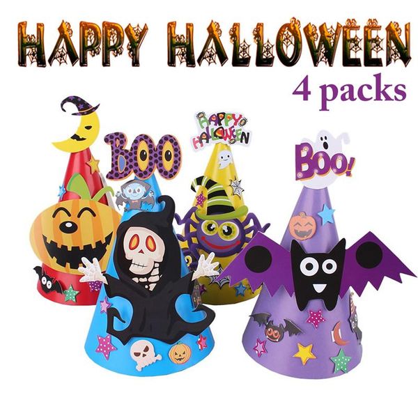 4pcs creative halloween hat cute paper diy halloween cap costume cosplay hat for children birthday party stage performance props
4pcs creative halloween hat cute paper diy halloween cap costume cosplay hat for children birthday party stage performance props