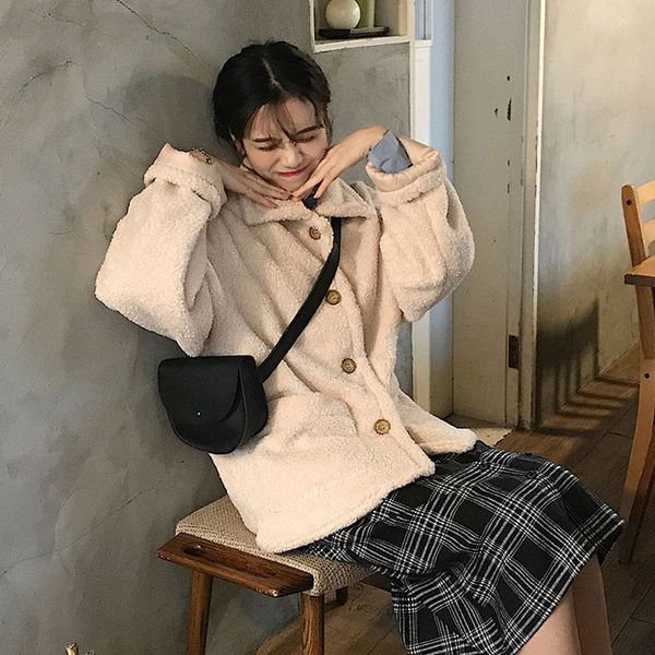 students lambs wool coat women's 2019 autumn and winter new style korean-style loose-fit versatile warm casual long sleeve cotto, Blue;black
students lambs wool coat women's 2019 autumn and winter new style korean-style loose-fit versatile warm casual long sleeve cotto, Blue;black