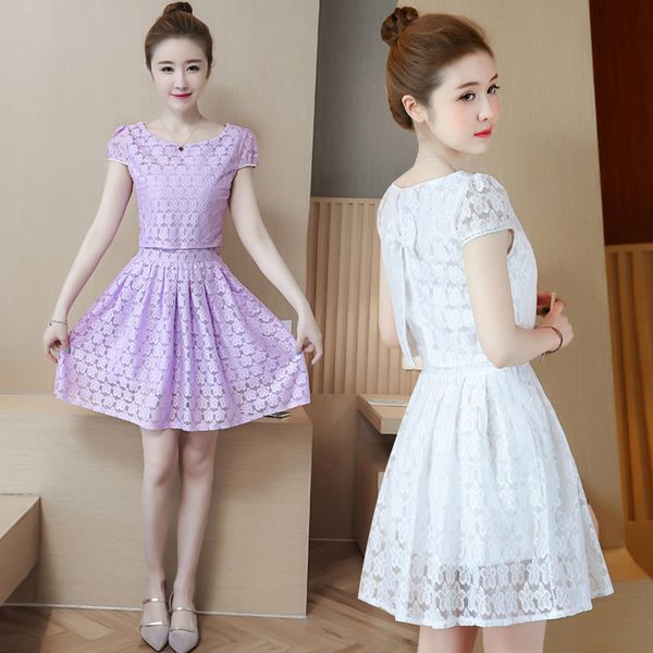 2019 korean new vintage solid mini dresses summer plus size eight colors lace sundress elegant women bodycon party vestidos, Black;gray
2019 korean new vintage solid mini dresses summer plus size eight colors lace sundress elegant women bodycon party vestidos, Black;gray