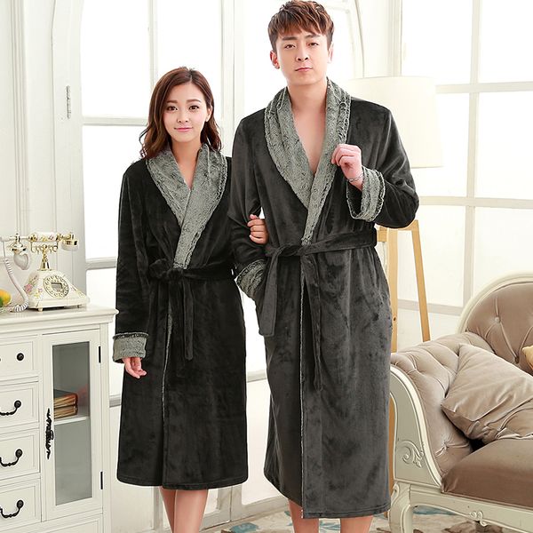 man women luxury fur neck long flannel bathrobe men silk soft winter warm bath robe male dressing gown mens kimono robes, Black;brown
man women luxury fur neck long flannel bathrobe men silk soft winter warm bath robe male dressing gown mens kimono robes, Black;brown