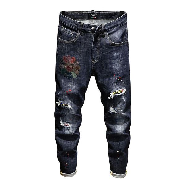 fashion classic mens distressed ripped biker jeans slim fit motorcycle biker denim for men fashion designer hip hop mens jeans good quality, Blue
fashion classic mens distressed ripped biker jeans slim fit motorcycle biker denim for men fashion designer hip hop mens jeans good quality, Blue