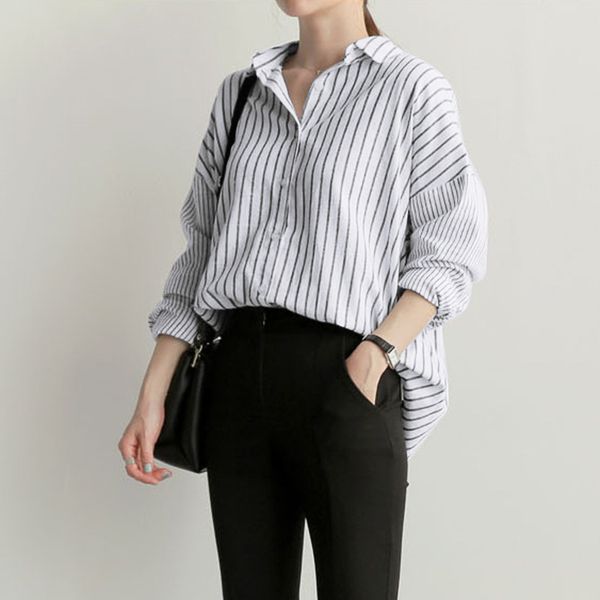 fashion button stiching women's spring blouse 2020 zanzea casual long sleeve work blusas femlae striped shirts plus size, White
fashion button stiching women's spring blouse 2020 zanzea casual long sleeve work blusas femlae striped shirts plus size, White