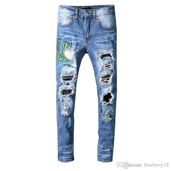new style mens jeans embroidery distressed patches pants hip hop skinny blue denim jeans hole slim trousers asian size
new style mens jeans embroidery distressed patches pants hip hop skinny blue denim jeans hole slim trousers asian size