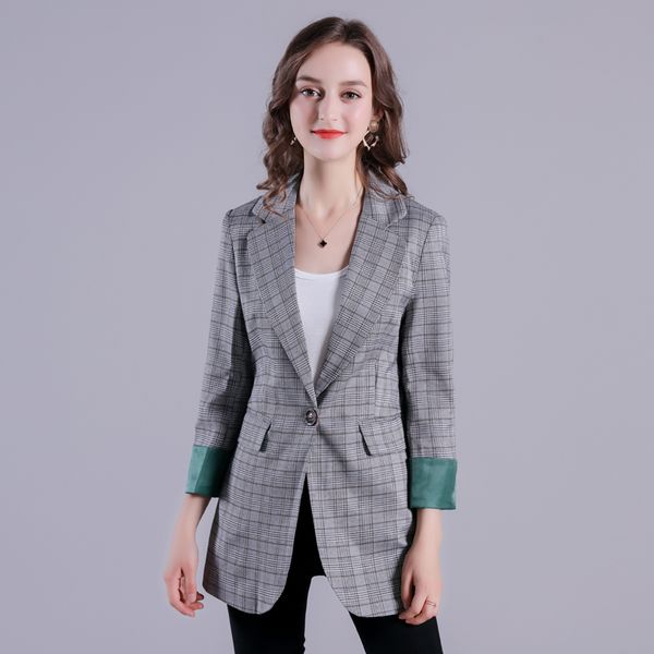 chic retro plaid suit 2019 spring and autumn new korean coat ins classic plaid casual suit, White;black
chic retro plaid suit 2019 spring and autumn new korean coat ins classic plaid casual suit, White;black