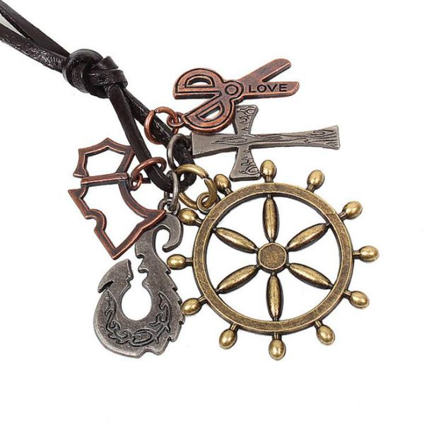 vintage copper cross feather scorpion handcuffs pendant necklaces long leather rope chain pendant necklace, Silver
vintage copper cross feather scorpion handcuffs pendant necklaces long leather rope chain pendant necklace, Silver