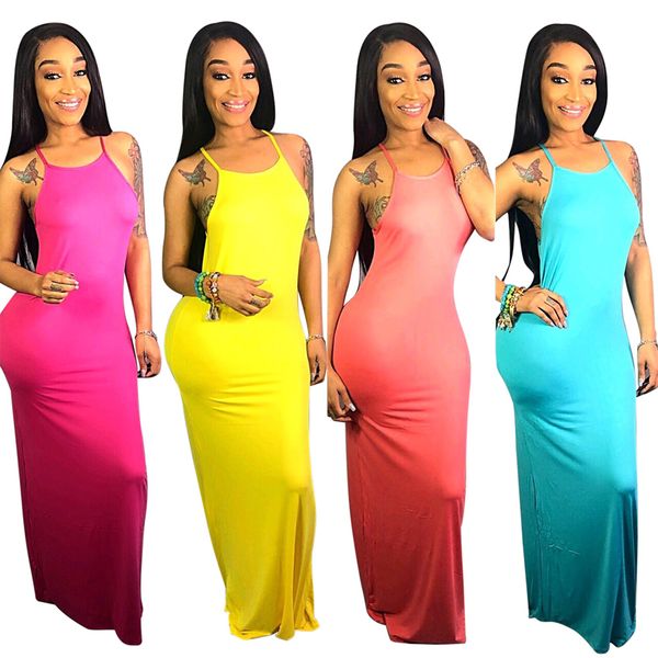women summer spaghetti strap sleeveless maxi dress beach classic design fashion long dresses 4 color vestidos, Black;gray
women summer spaghetti strap sleeveless maxi dress beach classic design fashion long dresses 4 color vestidos, Black;gray
