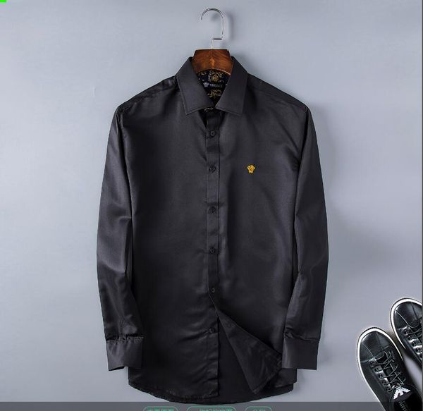 2020 autumn winter long sleeve casual shirts a rolling collar men printed dress shirt color print slim fit medusa silk shirts gg347, White;black
2020 autumn winter long sleeve casual shirts a rolling collar men printed dress shirt color print slim fit medusa silk shirts gg347, White;black