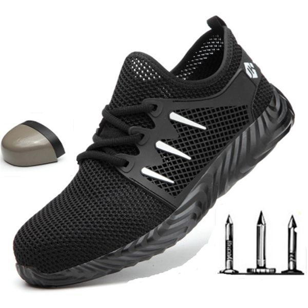 summer safety shoes men sneakers women work shoes outdoor construction steel toe caps non-slip breathable unbreakable, Black
summer safety shoes men sneakers women work shoes outdoor construction steel toe caps non-slip breathable unbreakable, Black