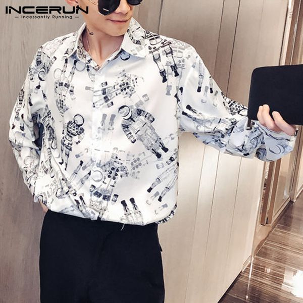 incerun streetwear men funny print long sleeve lapel shirt joker korean camisa masculina baggy comfort button mens casual blouse, White;black
incerun streetwear men funny print long sleeve lapel shirt joker korean camisa masculina baggy comfort button mens casual blouse, White;black
