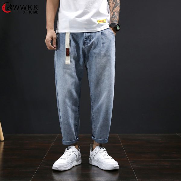 wwkk 2020 new special design elastic boyfriend for men jeans man plus size loose jeans high waist stretch denim haren pants male, Blue
wwkk 2020 new special design elastic boyfriend for men jeans man plus size loose jeans high waist stretch denim haren pants male, Blue