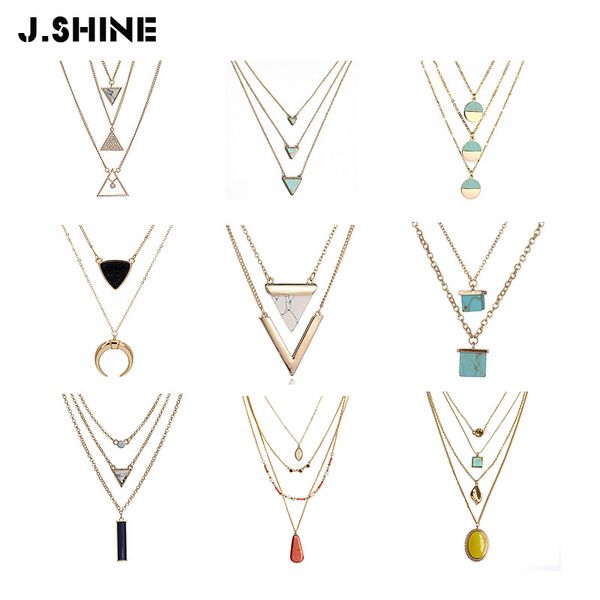 jshine new fashion necklace for women 2019 statement geometric stone multi layer necklace gift for women triangle layered choker, Silver
jshine new fashion necklace for women 2019 statement geometric stone multi layer necklace gift for women triangle layered choker, Silver