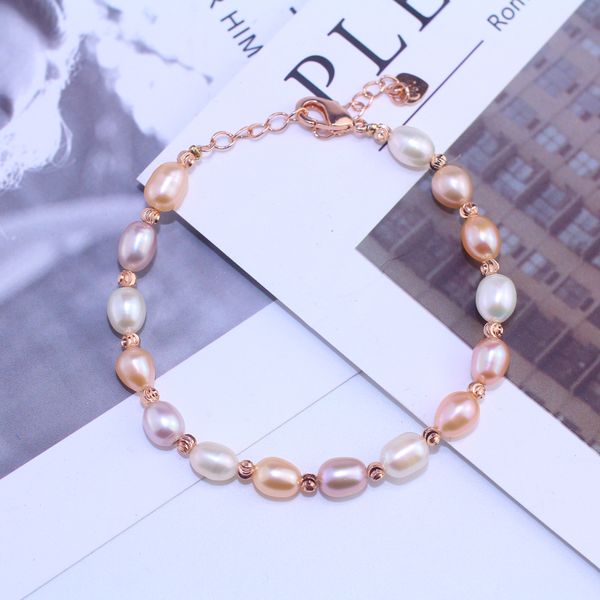 fashion pearl 6-7mm mixed color natural freshwater pearl bracelet strong light colored rice female bracelet, Golden;silver
fashion pearl 6-7mm mixed color natural freshwater pearl bracelet strong light colored rice female bracelet, Golden;silver