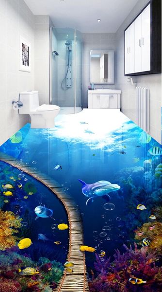 

пользовательские 3d напольные обои современного искусства речные камни фреска ванной комнаты подводный мир пвх самоклеящиеся обои водонепрон