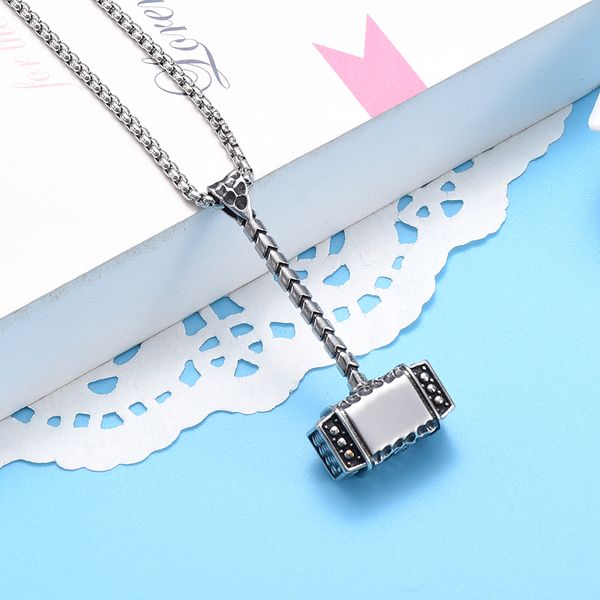 ll017 urn necklace for ashes for men engravable stainless steel thor hammer cremation jewelry pendant memorial necklace, Silver
ll017 urn necklace for ashes for men engravable stainless steel thor hammer cremation jewelry pendant memorial necklace, Silver