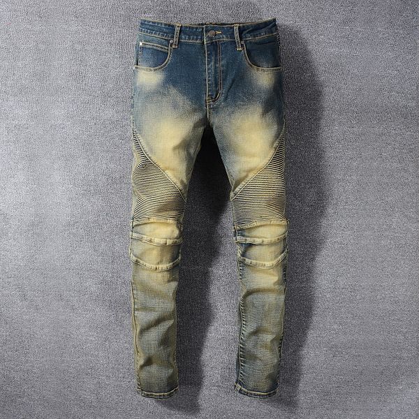 2020 amiri trend high street jeans male stitching ripped slim men's designer pants street popular distressed denim trousers 08, Blue
2020 amiri trend high street jeans male stitching ripped slim men's designer pants street popular distressed denim trousers 08, Blue