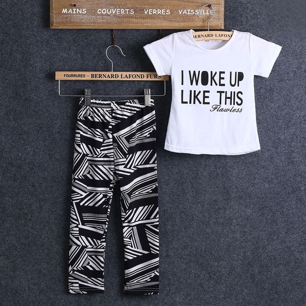 baby girls kids stripe summer clothes set i woke up like this toddler shirt pants 2pcs suits children's clothing sets
baby girls kids stripe summer clothes set i woke up like this toddler shirt pants 2pcs suits children's clothing sets